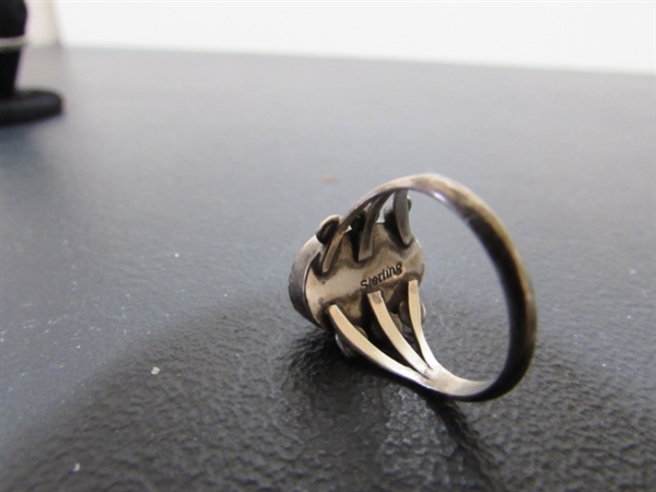 2 STERLING SILVER RINGS W/GEMSTONES