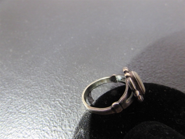 2 STERLING SILVER RINGS W/GEMSTONES