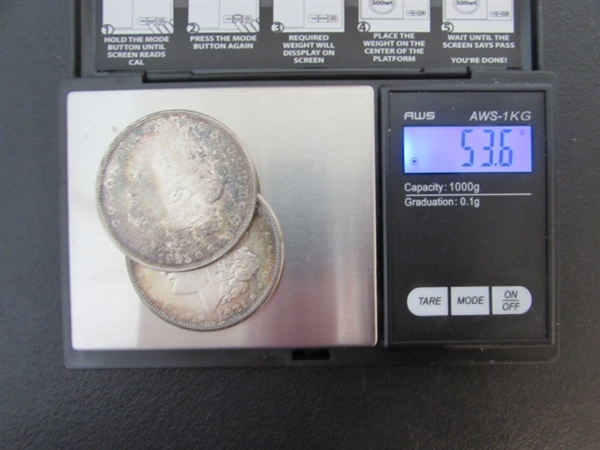 2 - 1921 MORGAN SILVER DOLLAR COINS
