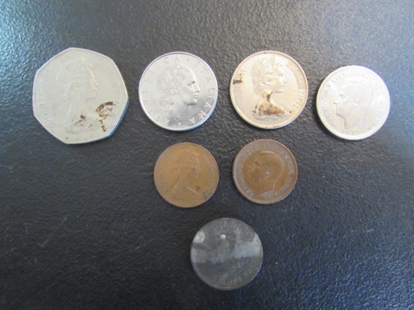 OLD MISSOURI SALES TAX RECEIPT COIN & COLLECTION OF FOREIGN COINS