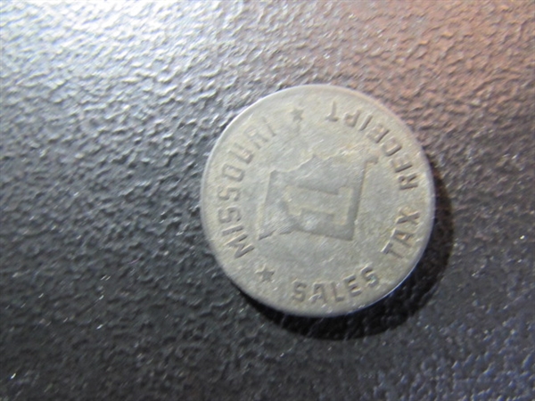OLD MISSOURI SALES TAX RECEIPT COIN & COLLECTION OF FOREIGN COINS