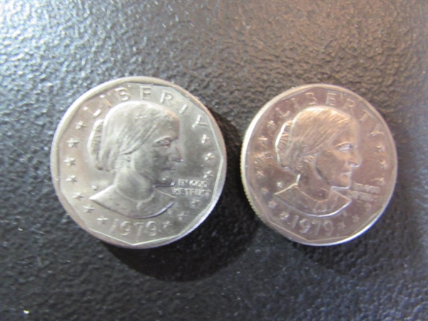 FRAMED $1 BILL, 3- $1 COINS, WHEAT PENNIES, STEEL WHEAT PENNIES & 1966 DIME & MORE