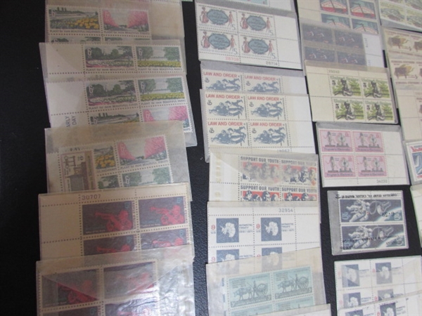 LARGE COLLECTION OF GLASSINE ENVELOPES WITH POSTAGE STAMP BLOCKS