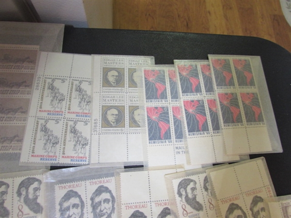 LARGE COLLECTION OF GLASSINE ENVELOPES WITH POSTAGE STAMP BLOCKS
