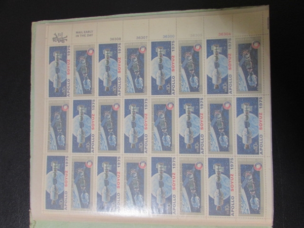 MINT SHEET BOOK FULL OF VINTAGE POSTAGE STAMP SHEETS - 24 PAGES