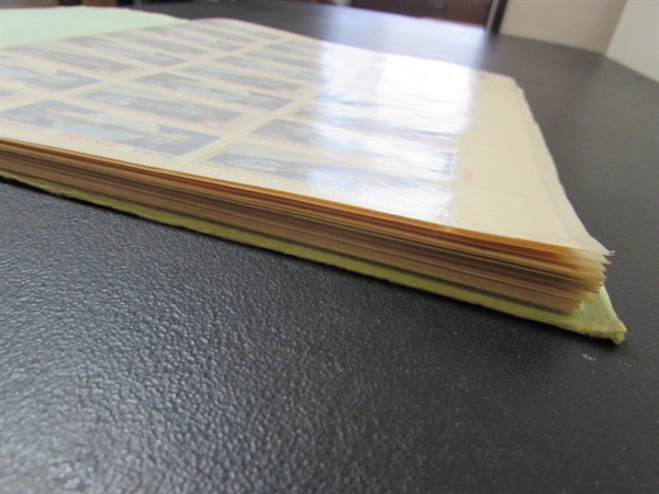 MINT SHEET BOOK FULL OF VINTAGE POSTAGE STAMP SHEETS - 24 PAGES