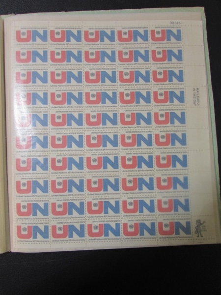 MINT SHEET BOOK FULL OF VINTAGE POSTAGE STAMP SHEETS - 24 PAGES