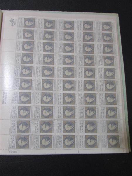 MINT SHEET BOOK FULL OF VINTAGE POSTAGE STAMP SHEETS - 24 PAGES