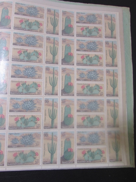 MINT SHEET BOOK FULL OF VINTAGE POSTAGE STAMP SHEETS - 24 PAGES