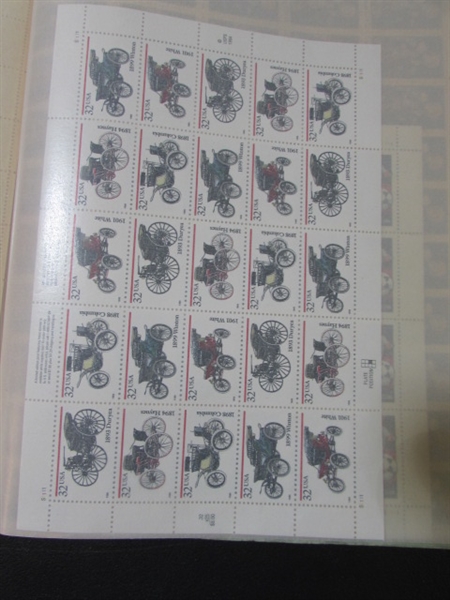 MINT SHEET BOOK FULL OF VINTAGE POSTAGE STAMP SHEETS - 24 PAGES