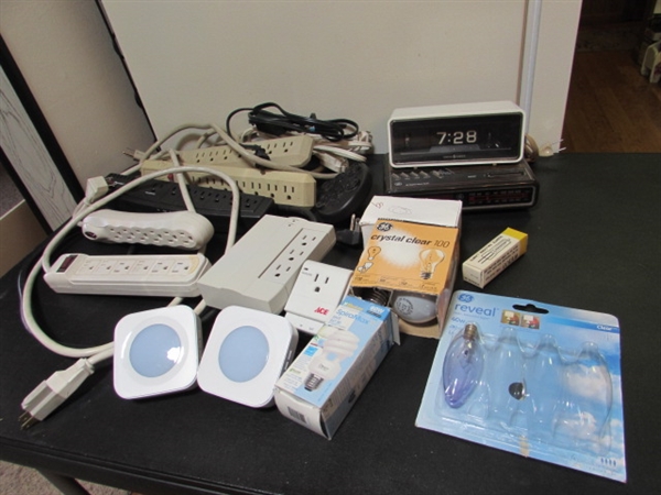 ALARM CLOCKS, POWER STRIPS, EXTENSION CORDS & MORE