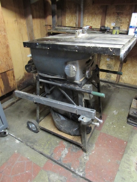 VINTAGE CRAFTSMAN TABLE SAW ON STAND WITH EXTRA BLADES - WORKS