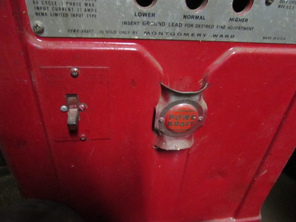 POWR-KRAFT 180 AC ARC WELDER, LEADS, WELDING HELMETS & MORE