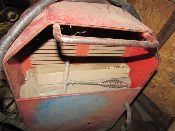 POWR-KRAFT 180 AC ARC WELDER, LEADS, WELDING HELMETS & MORE