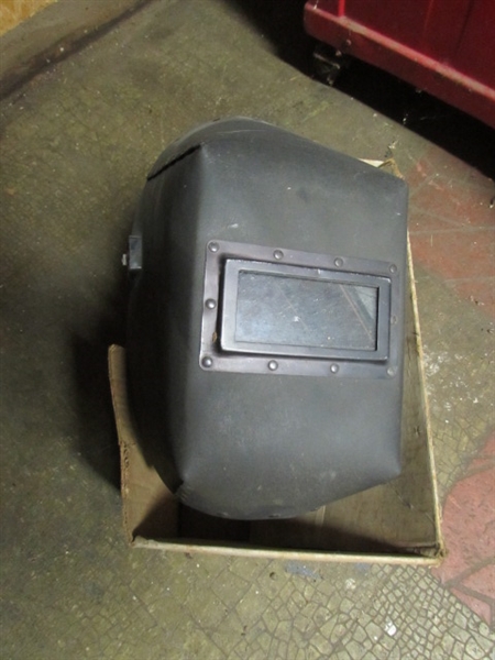 POWR-KRAFT 180 AC ARC WELDER, LEADS, WELDING HELMETS & MORE