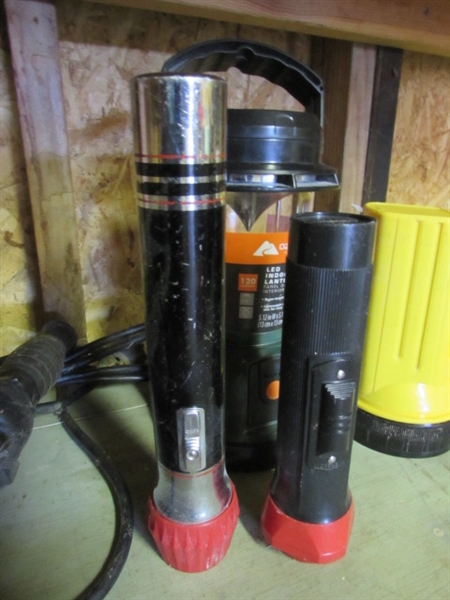 FLASHLIGHTS, LED LANTERN, DROP LIGHT & EXTENSION CORD