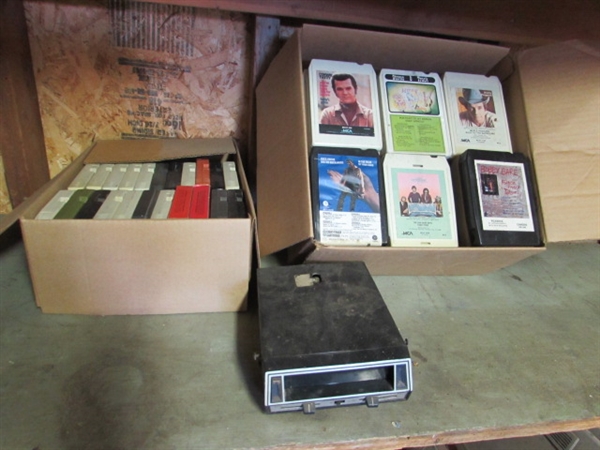 VINTAGE 8-TRACK PLAYER (UNTESTED) & 8-TRACK TAPES