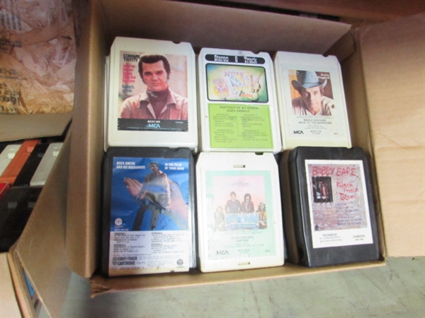 VINTAGE 8-TRACK PLAYER (UNTESTED) & 8-TRACK TAPES