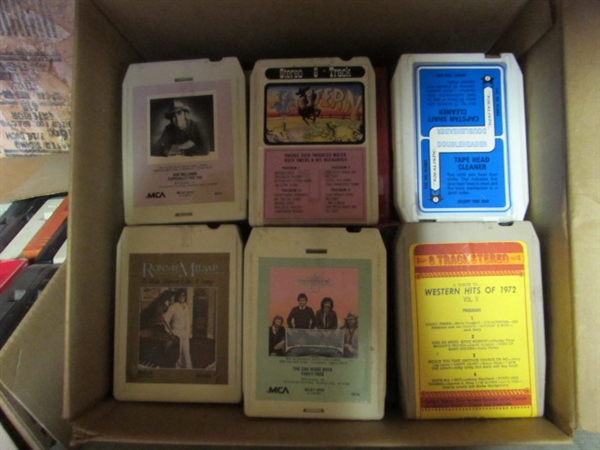VINTAGE 8-TRACK PLAYER (UNTESTED) & 8-TRACK TAPES