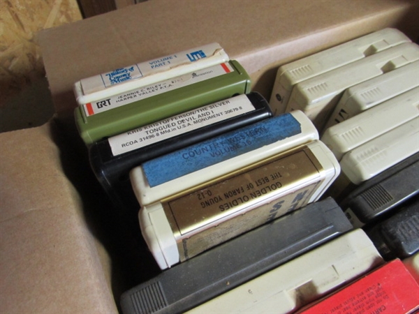 VINTAGE 8-TRACK PLAYER (UNTESTED) & 8-TRACK TAPES