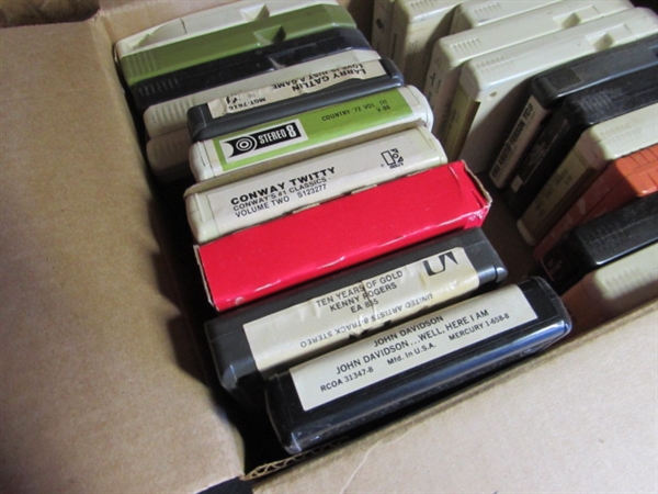 VINTAGE 8-TRACK PLAYER (UNTESTED) & 8-TRACK TAPES
