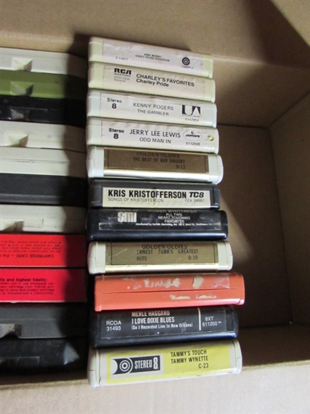 VINTAGE 8-TRACK PLAYER (UNTESTED) & 8-TRACK TAPES