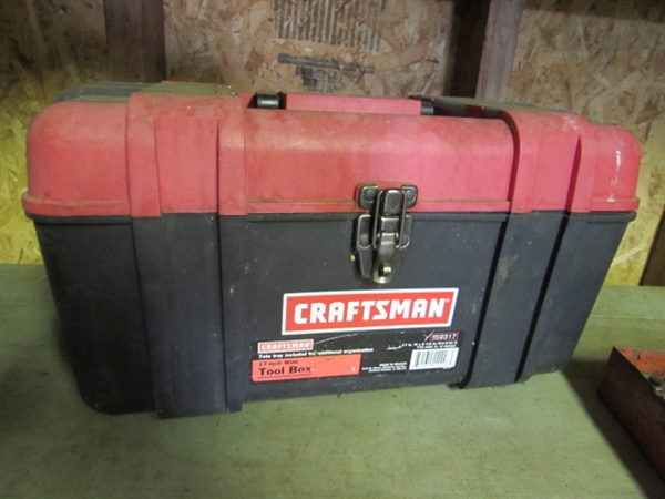 CRAFTSMAN TOOL BOX & TOOL TRAY WITH TOOLS