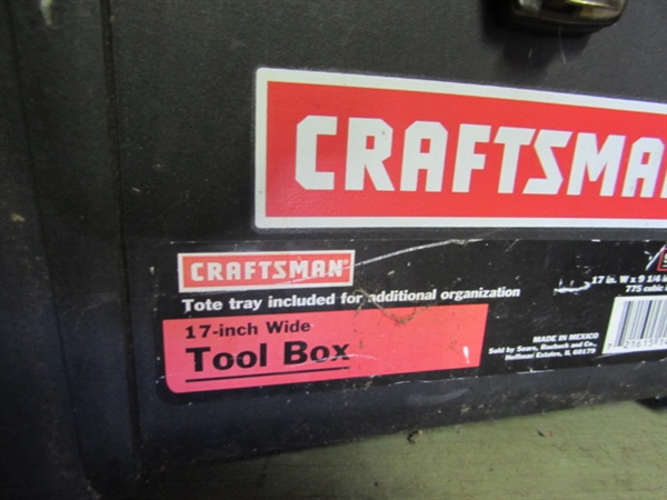 CRAFTSMAN TOOL BOX & TOOL TRAY WITH TOOLS
