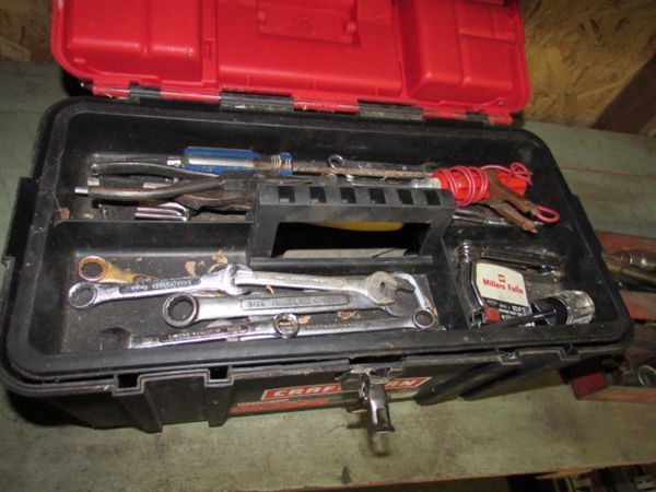 CRAFTSMAN TOOL BOX & TOOL TRAY WITH TOOLS