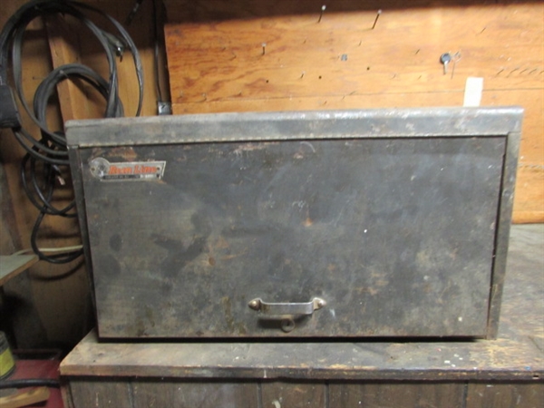 BENCHTOP TOOL BOX WITH ASSORTED TOOLS