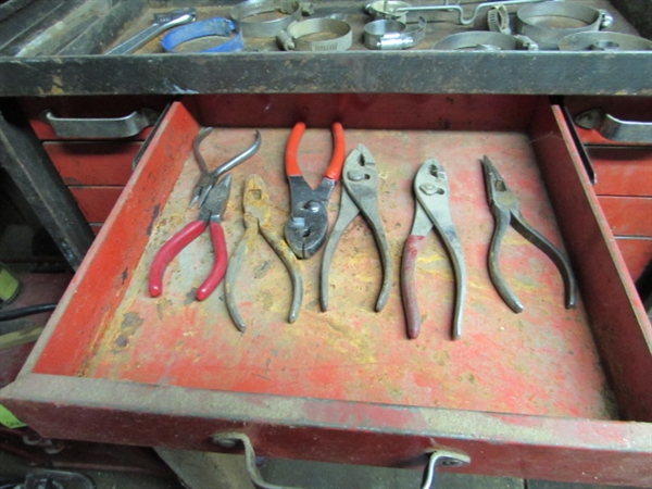 BENCHTOP TOOL BOX WITH ASSORTED TOOLS