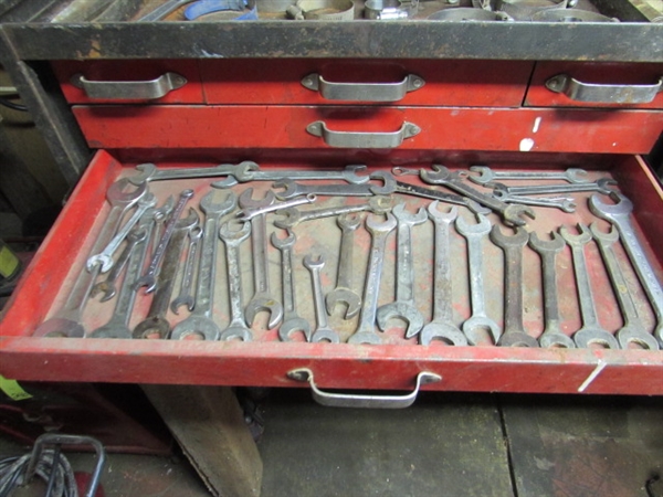 BENCHTOP TOOL BOX WITH ASSORTED TOOLS