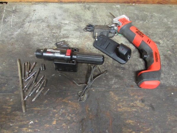 CORDLESS SCREWDRIVER & BITS & CORDLESS HANDISAW (BOTH WORK)