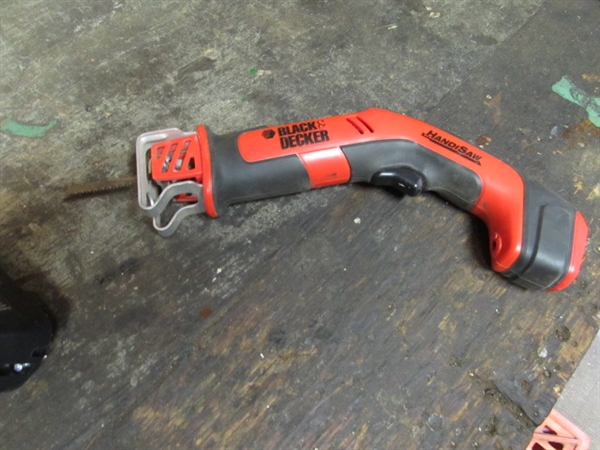 CORDLESS SCREWDRIVER & BITS & CORDLESS HANDISAW (BOTH WORK)
