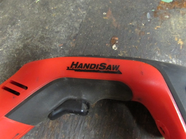CORDLESS SCREWDRIVER & BITS & CORDLESS HANDISAW (BOTH WORK)