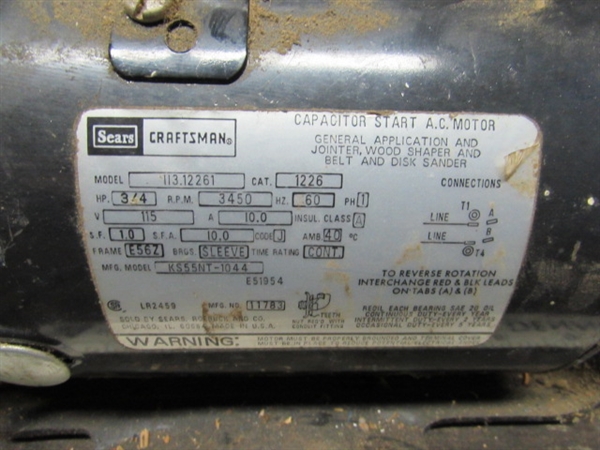 CRAFTSMAN 3/4 HP MOTOR & FAN (BOTH WORK)