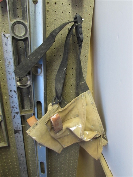 CONSTRUCTION TOOLS, TOOLBELT, LEVELS, ETC