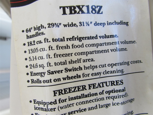 GE 18.2 CU FT REFRIGERATOR WITH FROST-FREE FREEZER - WORKS GREAT
