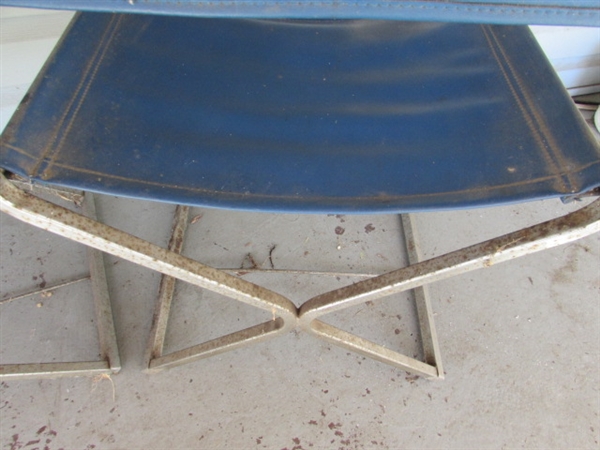 HAND CRAFTED TABLE & 2 VINTAGE CHROME FRAMED CHAIRS
