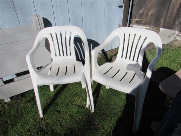 OUTDOOR CHAIRS & FOLDING WOODEN TABLES