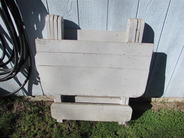 OUTDOOR CHAIRS & FOLDING WOODEN TABLES