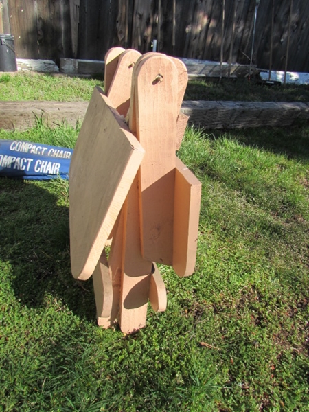 OUTDOOR CHAIRS & FOLDING WOODEN TABLES