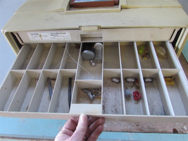 LARGE PLANO TACKLE BOX W CONTENTS