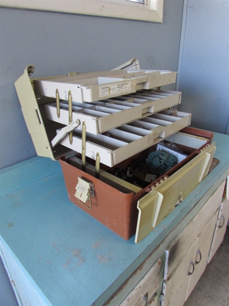 LARGE PLANO TACKLE BOX W CONTENTS