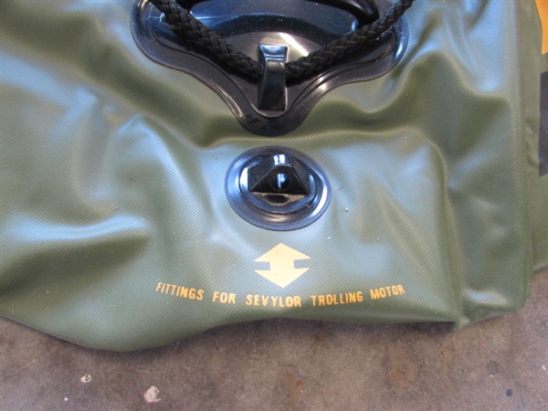 NEW SEVYLOR 280 INFLATABLE FISHING BOAT W/PADDLES, MANUAL & AIR PUMP