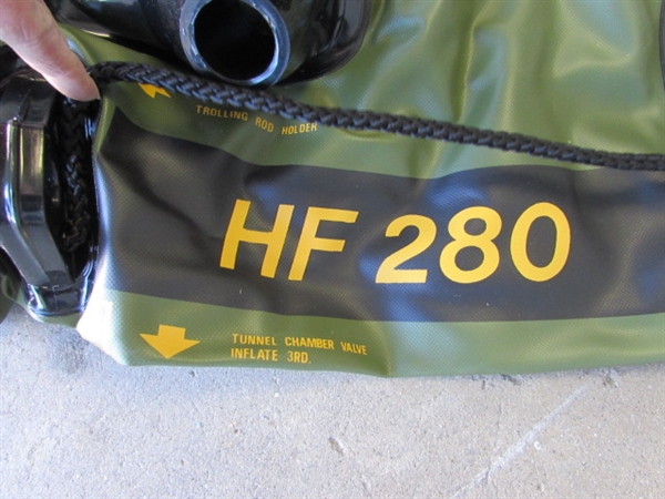NEW SEVYLOR 280 INFLATABLE FISHING BOAT W/PADDLES, MANUAL & AIR PUMP