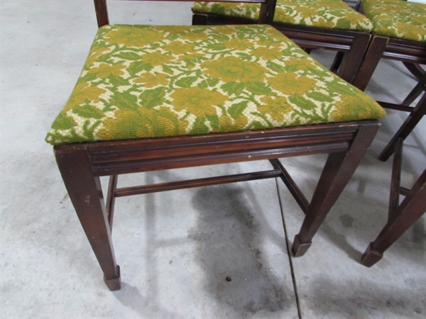 4 VINTAGE MAHOGANY DINING CHAIRS