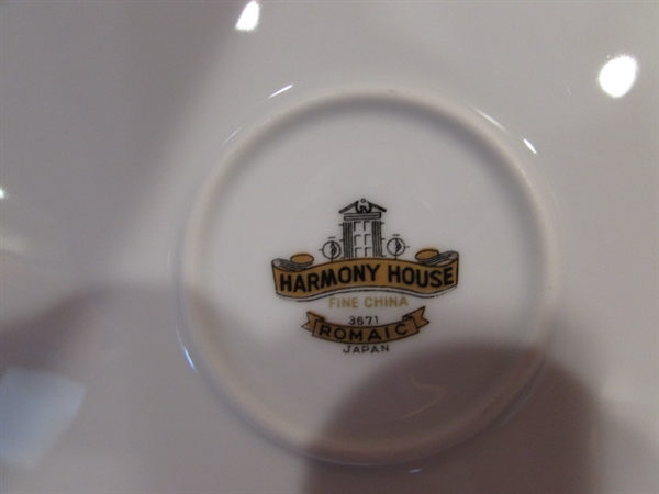 HARMONY HOUSE ROMAIC FINE CHINA - 86 PIECES - PLATES & BOWLS