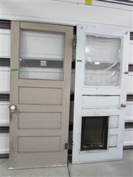 2 VINTAGE/ANTIQUE DOORS W/WINDOWS