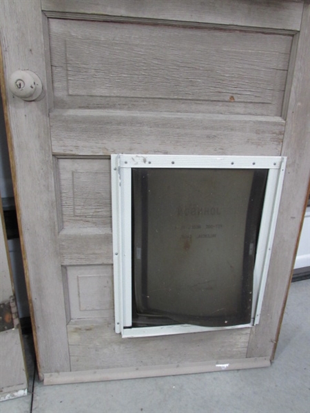 2 VINTAGE/ANTIQUE DOORS W/WINDOWS